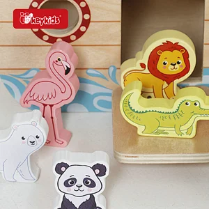 Wooden Noah's Ark Animal Play Set - Including Matching Animal Figures & Interactive Ark Toy for Kids W12D839